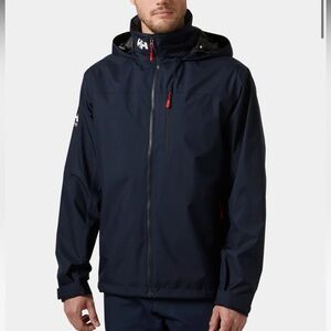 Helly Hansen NEW Crew Hooded Sailing Jacket 2.0 in Navy Size Large